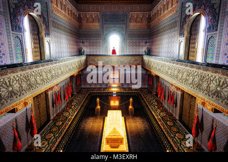 Mausoleum von Mohammed V Marokko im Jahr 2015 getroffen Stockfoto