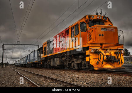 Wellington, Neuseeland - August 28th, 2010: Kiwi Rail außerhalb von Wellington Neuseeland im Jahr 2015 getroffen Stockfoto