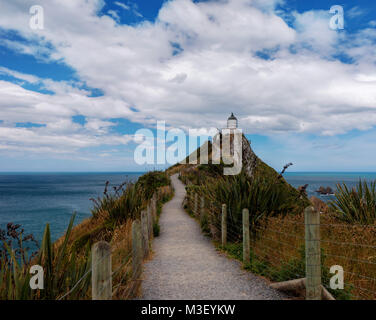 Nugget Point Lighthouse in 2015 getroffen Stockfoto