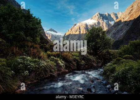 Straße zum Milford Sound Neuseeland im Jahr 2015 getroffen Stockfoto