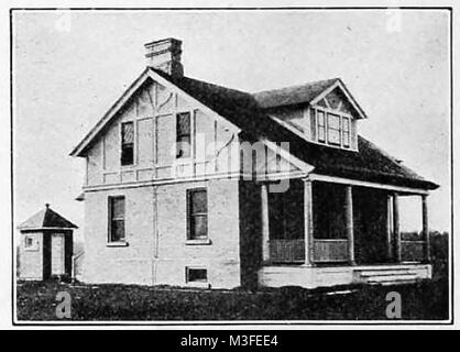 Alte amerikanische Leuchttürme, Licht Stationen und Navigationshilfen - Die Lighthouse Keepers Wohnung am Pointe aux Barques, Michigan 1923 Stockfoto