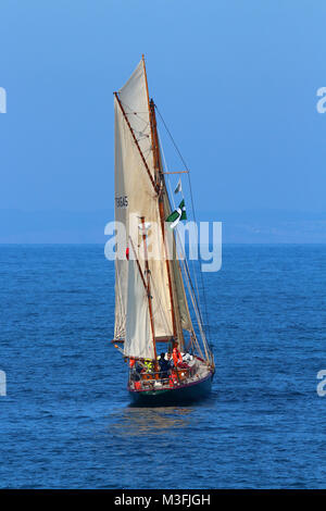 Moosk ist das älteste Schiff der Insel vertrauen, ein Sail Training Liebe in Exeter auf Basis betrieben. Stockfoto