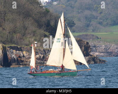 Moosk ist das älteste Schiff der Insel vertrauen, ein Sail Training Liebe in Exeter auf Basis betrieben. Stockfoto