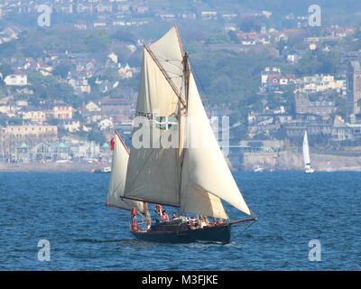 Moosk ist das älteste Schiff der Insel vertrauen, ein Sail Training Liebe in Exeter auf Basis betrieben. Stockfoto