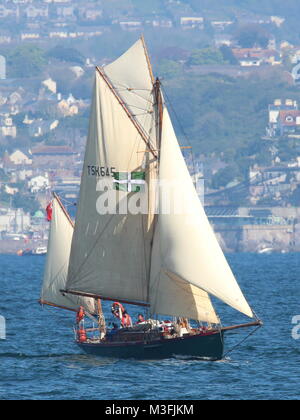 Moosk ist das älteste Schiff der Insel vertrauen, ein Sail Training Liebe in Exeter auf Basis betrieben. Stockfoto