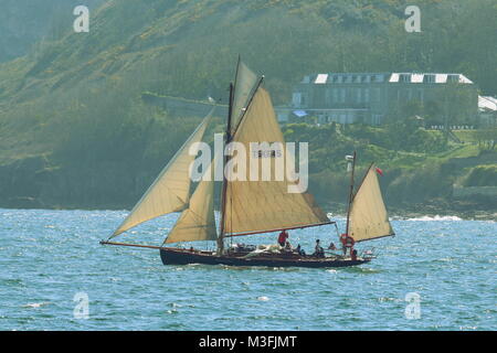 Moosk ist das älteste Schiff der Insel vertrauen, ein Sail Training Liebe in Exeter auf Basis betrieben. Stockfoto