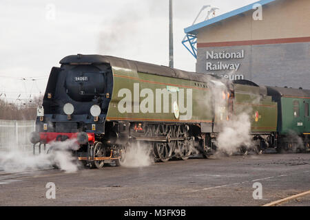 British Rail 34067' Tangmere 'Bulleid Pacific West Country 4-6-2 Klasse Dampflokomotive das National Railway Museum, York, England Stockfoto