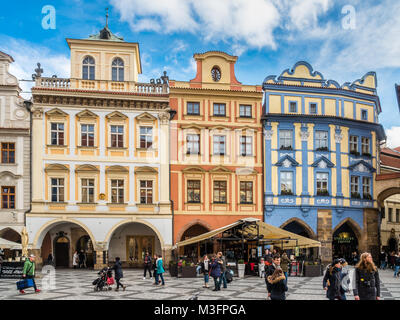 Prag, Tschechische Republik - 29. Januar 2018: Architektur am Altstädter Ring in Prag Stockfoto