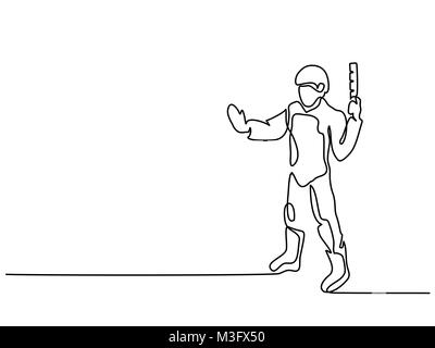 Ständigen Polizist holding Stick Stock Vektor