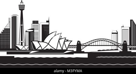 Sydney Skyline bei Tag - Vector Illustration Stock Vektor