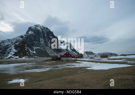 Die Kirche in Flakstad kommunale Stockfoto