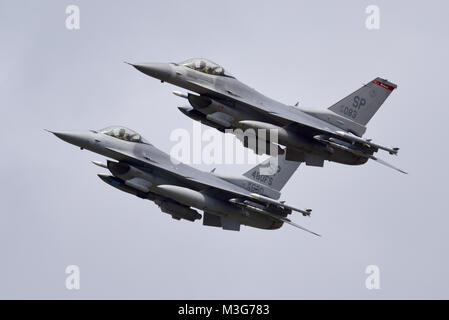 Lockheed Martin F-16 Fighting Falcon Kampfjets der Luftwaffe der Vereinigten Staaten. General Dynamics F 16 C. 480Th Fighter Squadron Stockfoto