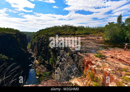 Herrliche große Mertins Schlucht, und in der Nähe der Oberseite des Mitchell Falls Schluchten in Western Australia Stockfoto