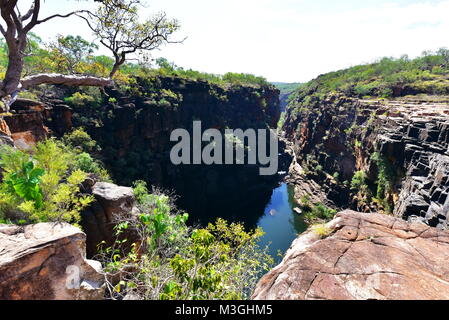 Herrliche große Mertins Schlucht, und in der Nähe der Oberseite des Mitchell Falls Schluchten in Western Australia Stockfoto