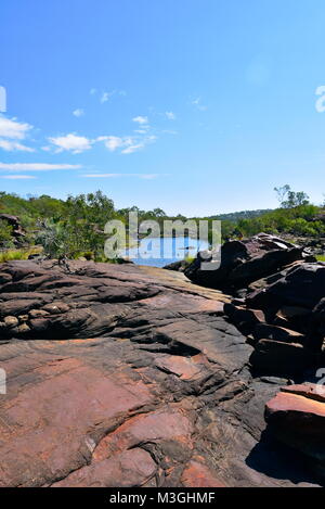 Herrliche große Mertins Schlucht, und in der Nähe der Oberseite des Mitchell Falls Schluchten in Western Australia Stockfoto