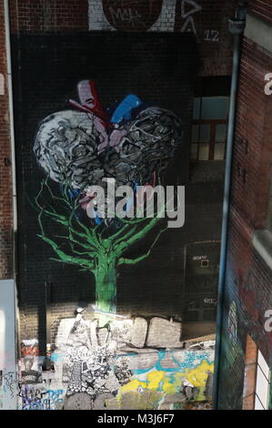 Melbourne Street Art Graffiti - Green Tree Stockfoto