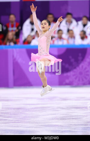 Gangneung, Südkorea. 11 Feb, 2018. Satoko Miyahara (JPN) Eiskunstlauf: das Team Frauen kurze Programm an Gangneung Ice Arena während der PyeongChang 2018 Olympic Winter Games in Tainan, Südkorea. Credit: yohei Osada/LBA SPORT/Alamy leben Nachrichten Stockfoto