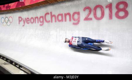 Gangneung, Südkorea. 11. Februar, 2018. Rupert Staudinger (GBR). Mens Luge. Pyeongchang 2018 Winter Olympics. Alpensia Sliding Center. Alpensia. Gangneung. Republik Korea. 11.02.2018. Credit: Sport in Bildern/Alamy leben Nachrichten Stockfoto