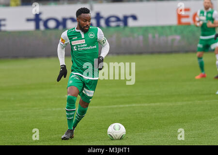 St. Gallen, Schweiz. 11. Februar 2018. Nzuzi Toko während der Raiffeisen Super League Spiel FC St. Gallen 1879 vs FC Zürich. Credit: Rolf Simeon/Alamy leben Nachrichten Stockfoto