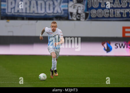 St. Gallen, Schweiz. 11. Februar 2018. Rasmus Thelander während der Raiffeisen Super League Spiel FC St. Gallen 1879 vs FC Zürich. Credit: Rolf Simeon/Alamy leben Nachrichten Stockfoto