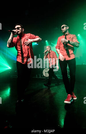 London, Großbritannien. 10 Feb, 2018. Riot Propaganda an den Gig in London gesehen. Riot Propaganda ist eine spanische Musik Band und sie veranstaltet ein Konzert in London im Februar. Credit: Brais G Rouco/SOPA/ZUMA Draht/Alamy leben Nachrichten Stockfoto