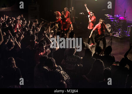 London, Großbritannien. 11 Feb, 2018. Riot Propaganda gesehen während ihren Gig in London. Riot Propaganda ist eine spanische Musik Band und sie veranstaltet ein Konzert in London im Februar. Credit: Brais G Rouco/SOPA/ZUMA Draht/Alamy leben Nachrichten Stockfoto