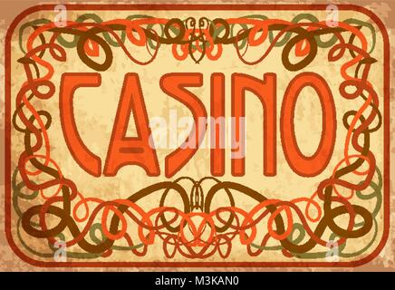 Casino wallpaper im Jugendstil, Vector Illustration Stock Vektor