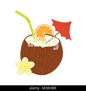 Cocktail von Coconut vektor Flachmaterial design Objekt. Stock Vektor