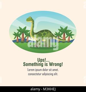 Fehler 404 Dinosaurier Thema Stock Vektor