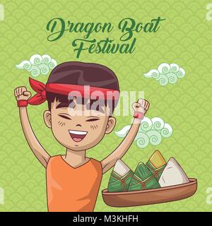 Dragon boat festival Cartoon design Stock Vektor
