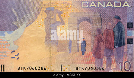 Kanada 10 Zehn neue Dollar Währung Banknoten Stockfoto