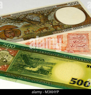 North West Afrika Währung Banknoten Stockfoto