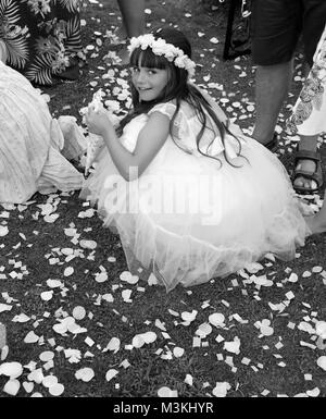 Eine unbekannte Schöne junge Mädchen bei einer Hochzeit in der Türkei im Sommer 4. August 2017 Stockfoto