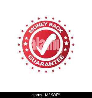 Geld zurück Garantie Aufkleber Schild Dichtung Vorlage Label isoliert Stock Vektor