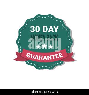 Geld-zurück-Medaille Garantie 30 Tage Label isoliert Stock Vektor
