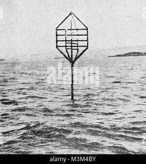 Alte amerikanische Leuchttürme, Licht Stationen und Navigationshilfen - Berkeley Reef Navigation Beacon, Kalifornien, USA 1923 Stockfoto