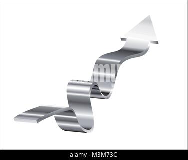 3D realistische Silberpfeil. Vector Illustration Stock Vektor