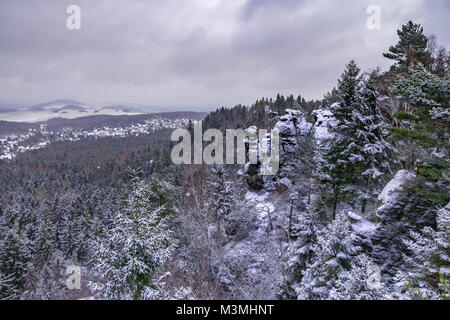 Jonsdorf, Muehlsteinbrueche in Sachsen Landschaft Stockfoto