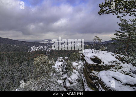 Jonsdorf, Muehlsteinbrueche in Sachsen Landschaft Stockfoto