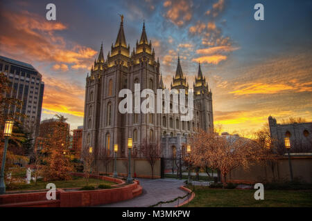 Salt Lake City Sonnenuntergang in 2015 getroffen Stockfoto