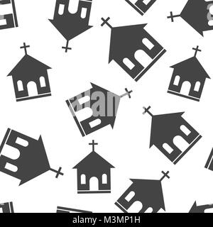 Kirche Heiligtum nahtlose Muster Hintergrund. Business Flat Vector Illustration. Kirche das Symbol Muster. Stock Vektor