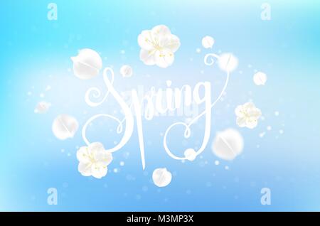 Frühling Hintergrund mit fallenden Blütenblättern. Vector Illustration EPS 10. Stock Vektor
