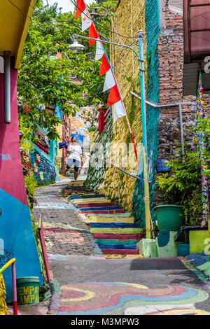 Kampung Pelangi in Semarang Indonesien Stockfoto