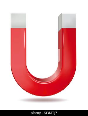 Vector Illustration der roten Hufeisen Magnet Stock Vektor