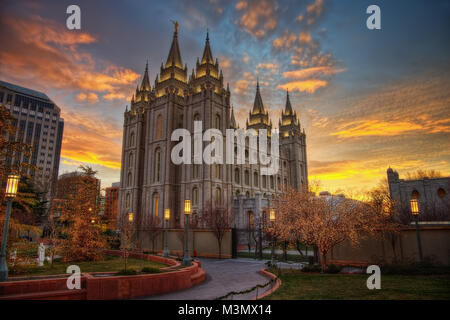 Salt Lake City Sonnenuntergang in 2015 getroffen Stockfoto