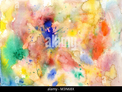 Abstrakte aquarell Farbe Flecken und Pinselstrich Stockfoto