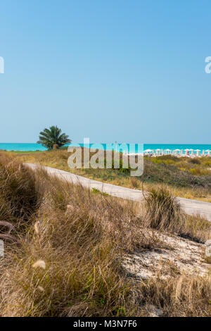 Saadiyat Island, öffentlichen Strand Resort, Entspannung am Strand Stockfoto