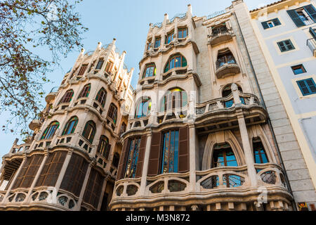 Can Casasayas Gebäude auf Mallorca mit einem Art Nouveau Stil der Architektur Stockfoto