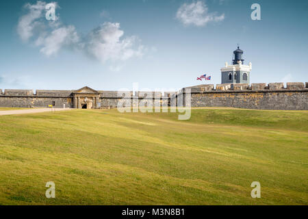 Castillo San Felipe del Morro in der Altstadt von San Juan, Puerto Rico. Stockfoto