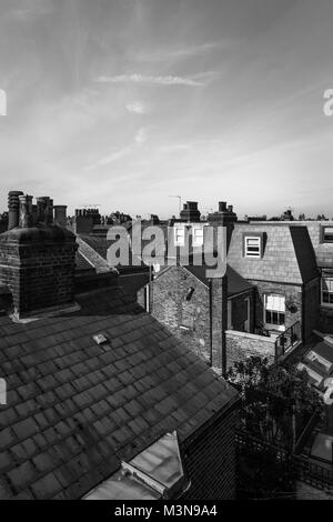 Londoner Victorianisches Haus Dächer Stockfoto